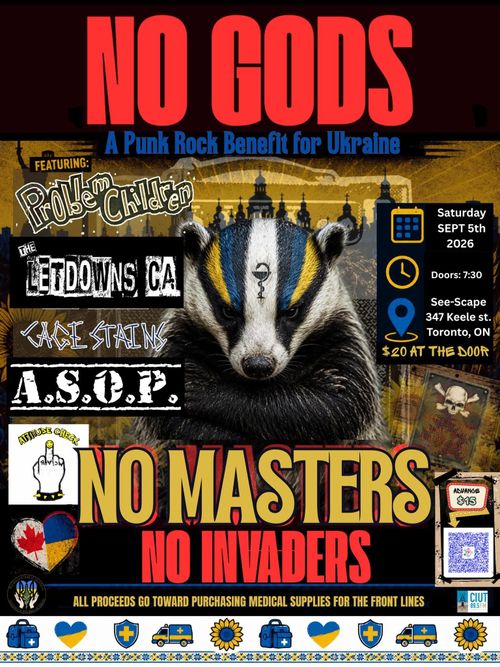 No Gods No Masters No Invaders - a punk benefit for Ukraine