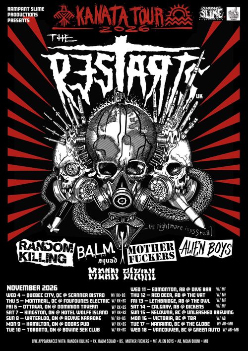 The Restarts / Random Killing / B.A.L.M. Squad / Motherfuckers / Alien Boys / Mean Bikini