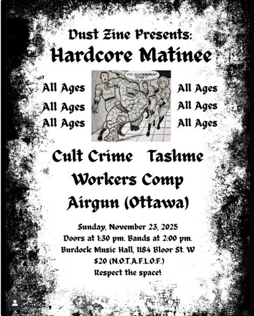 Cult Crime / Tashme / Workers Comp / Airgun (Ottawa)