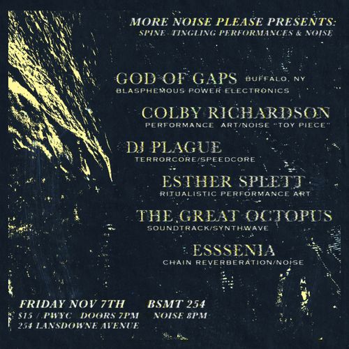 MORE NOISE PLEASE! PRESENTS: NIGHTMARE IN NOVEMBER: SPINE-TINGLING PERFORMANCES & NOISE