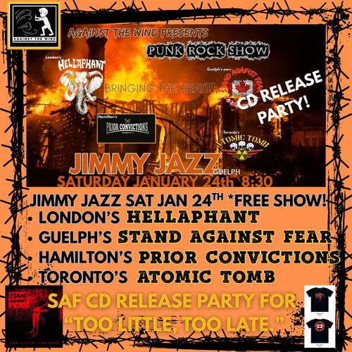 Hellaphant / Stand Against Fear/ Prior Convictions/ Atomic Tomb (FREE SHOW!) SAF CD RELEASE PARTY!