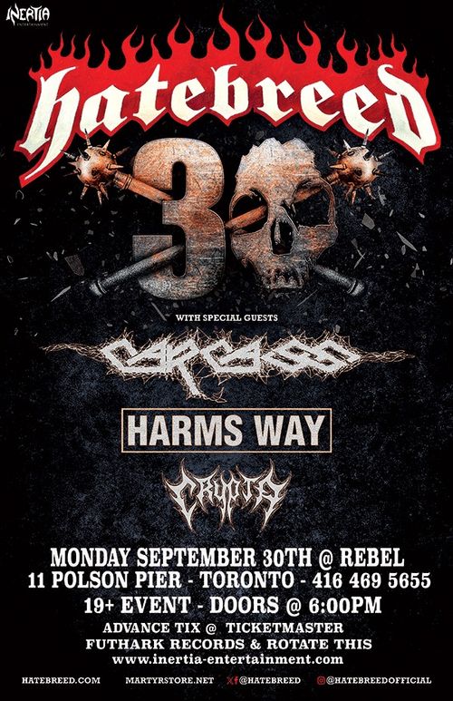 Hatebreed / Carcass / Harm's Way / Crypta