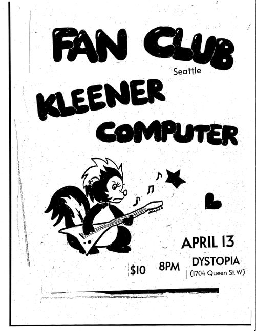 FAN CLUB (Seattle), KLEENER, COMPUTER