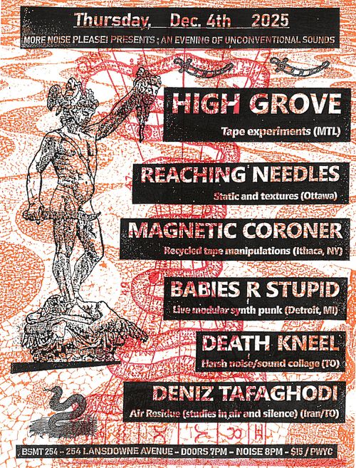 MORE NOISE PLEASE! PRESENTS: AN EVENING OF UNCONVENTIONAL SOUNDS 