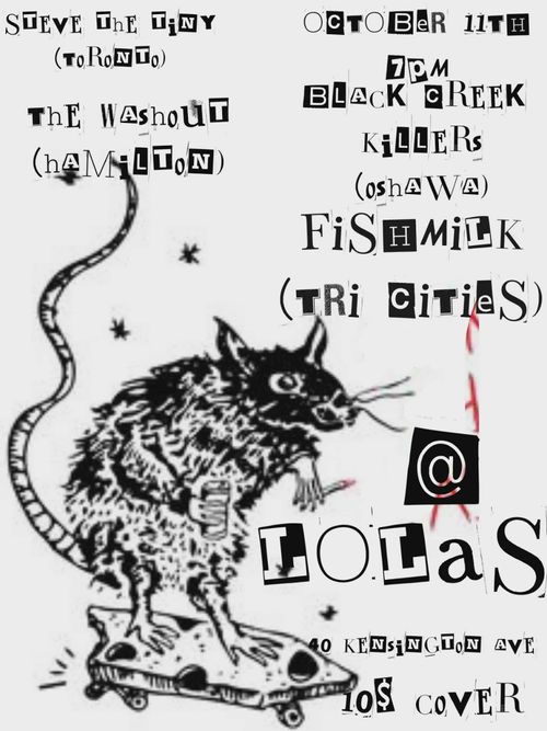 Black Creek Killers / Fishmilk / The Washout / Steve The Tiny