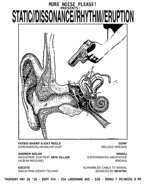 MORE NOISE PLEASE! PRESENTS:   STATIC//DISSONANCE//RHYTHM//ERUPTION
