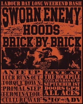 Sworn Enemy, Hoods, Brick By Brick, Ante Up, Luck Runs Out, Torque Down, Primal Step, Terminator, Culture War